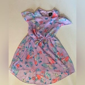 Dress , purple, with colorful butterflies, size small (6–6x) girls dress